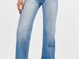 Emily Light Wash 90s Flare Split Hem Wide Leg Jeans FINAL SALE