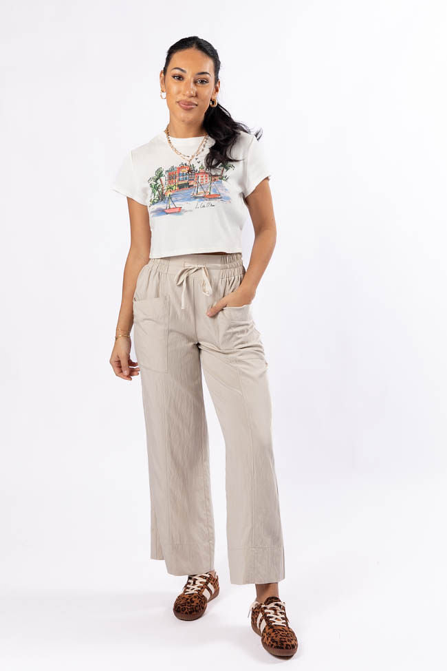 Switch It Up Beige Front Pocket Pull On Pants FINAL SALE - Image 2