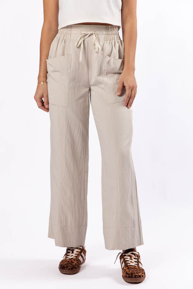 Switch It Up Beige Front Pocket Pull On Pants FINAL SALE