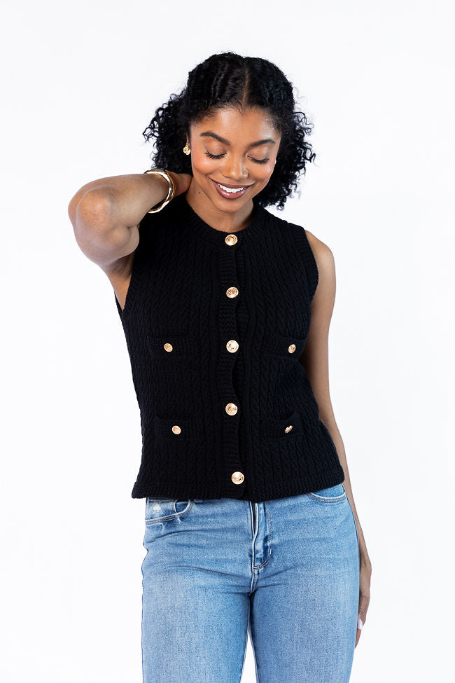 Never Settle Black Sweater Vest FINAL SALE - Image 3