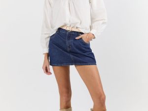 Memorable Moments Ivory Ladder Detail Long Sleeve Woven Blouse FINAL SALE