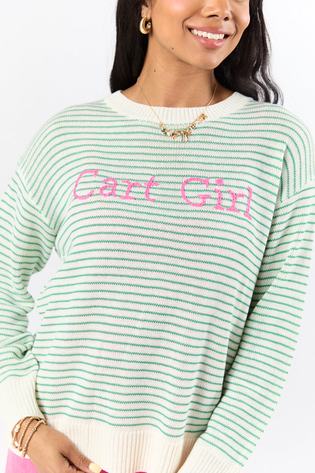 Cart Girl Green and Pink Striped Sweater FINAL SALE - Image 4