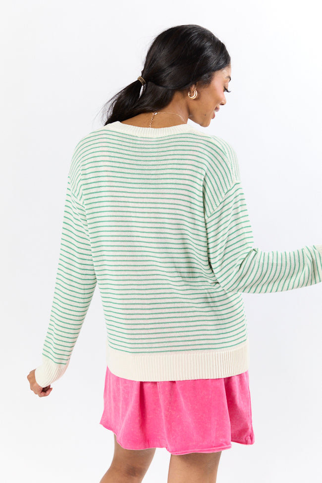 Cart Girl Green and Pink Striped Sweater FINAL SALE - Image 7