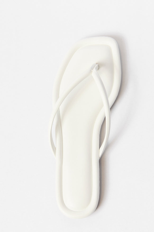 Sandy White Flip Flops FINAL SALE - Image 3