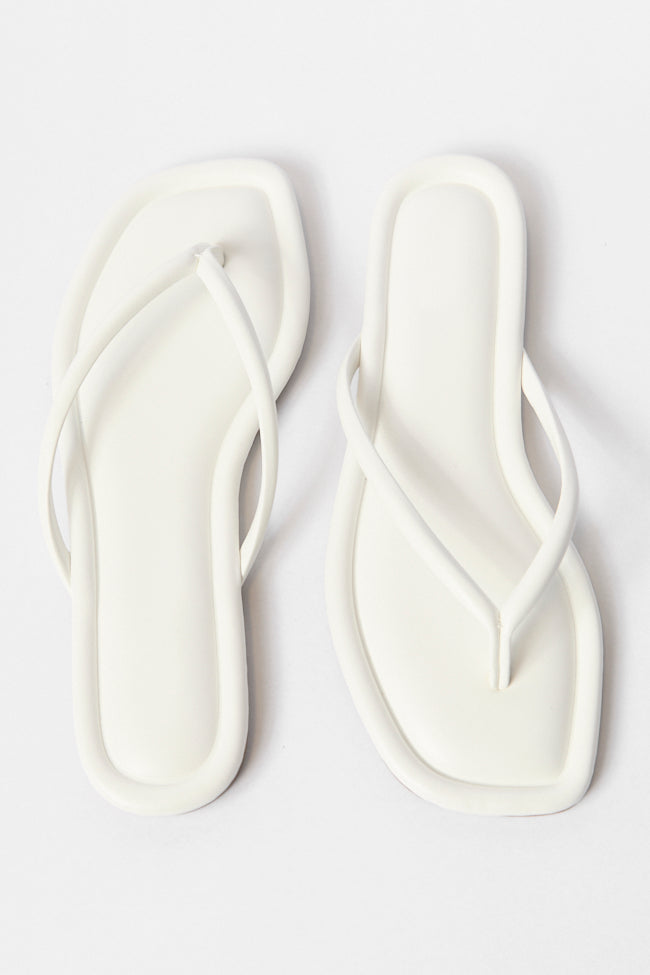 Sandy White Flip Flops FINAL SALE - Image 5