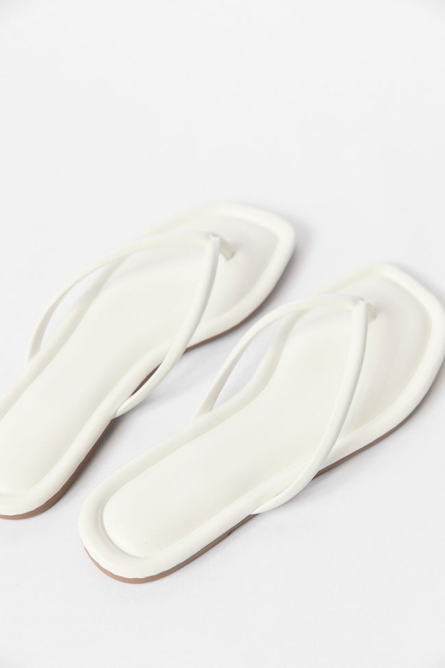 Sandy White Flip Flops FINAL SALE