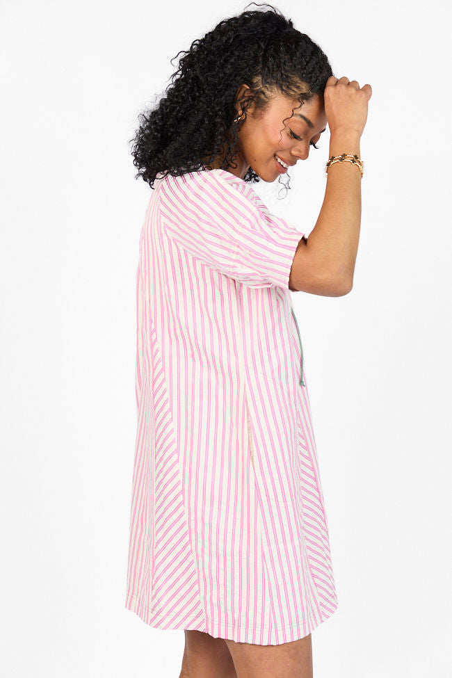Set Free Pink Striped Panel Mini Dress FINAL SALE - Image 5