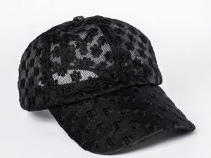 Black Eyelet Hat FINAL SALE