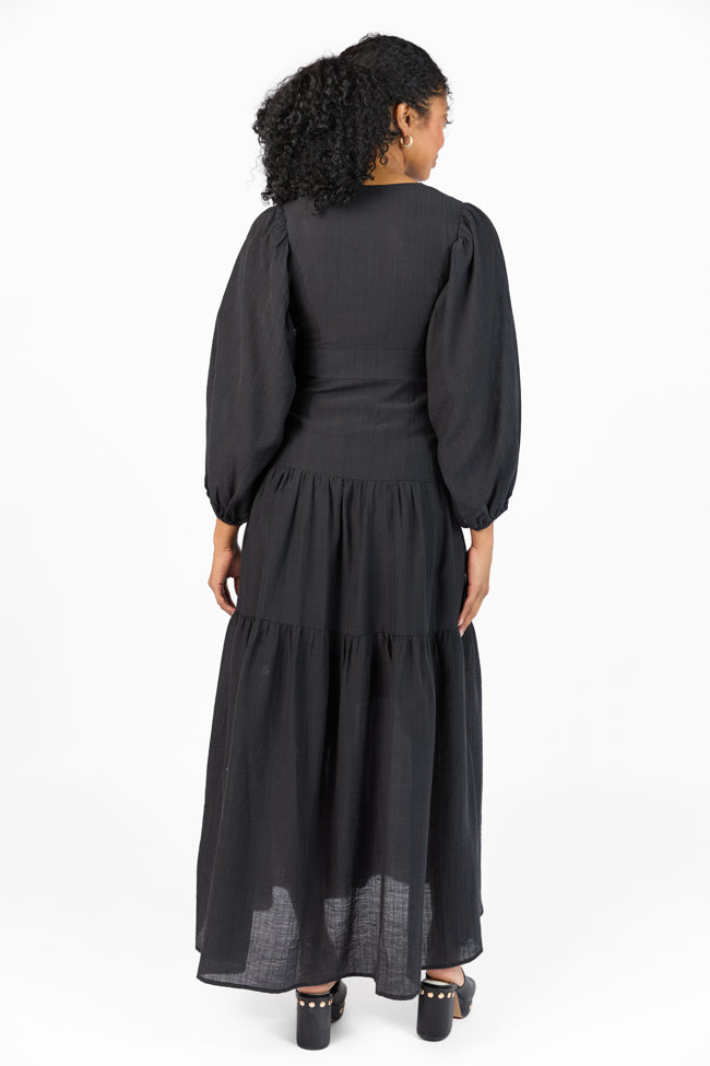 Enchanting Moments Black Button Detail Maxi Dress FINAL SALE - Image 6