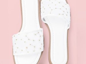 Adeline White Mesh Floral Sandals FINAL SALE