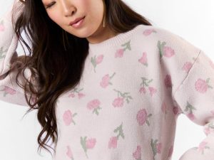 Grand Measures Light Pink Floral Sweater FINAL SALE