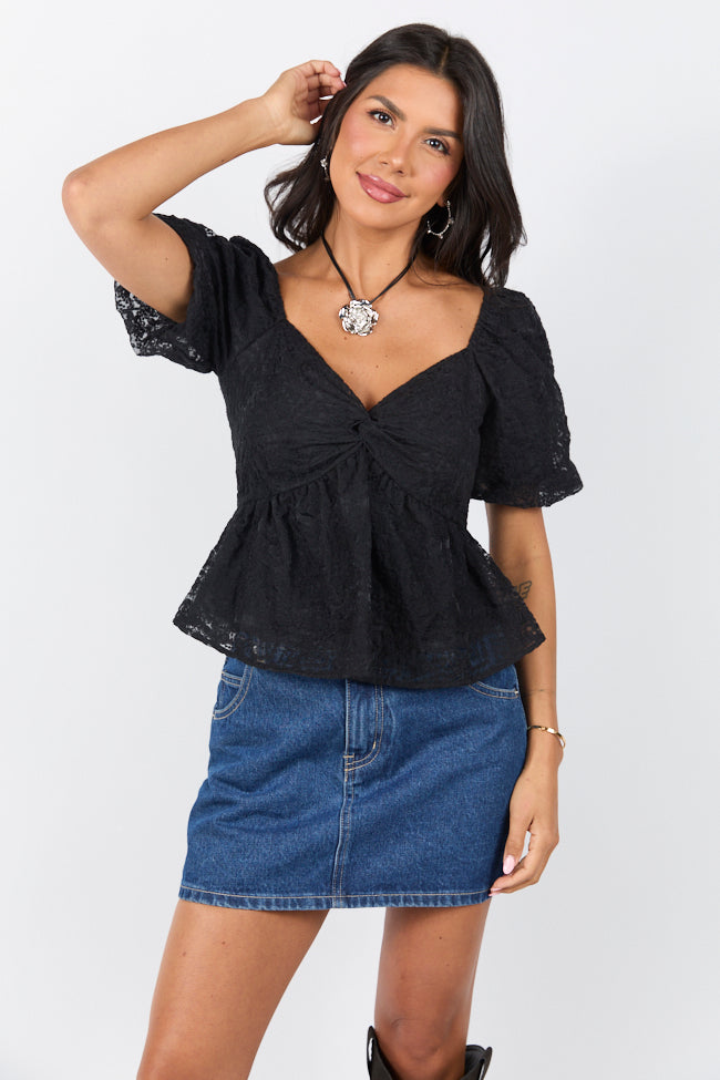 Twist On Things Black Bust Lace Blouse FINAL SALE