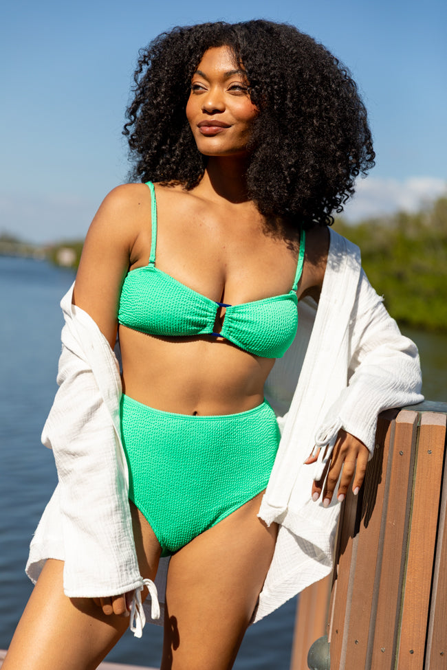 Crystal Clear Green Textured Bikini Top FINAL SALE