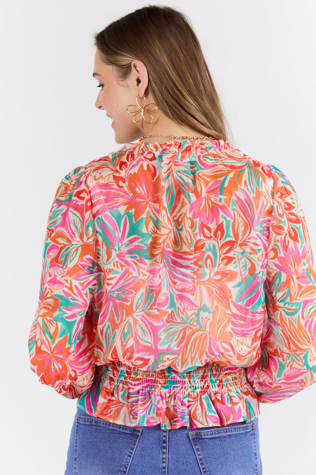 Take Me To The Tropics Multi Print Blouse With Cami Lining FINAL SALE - Image 6