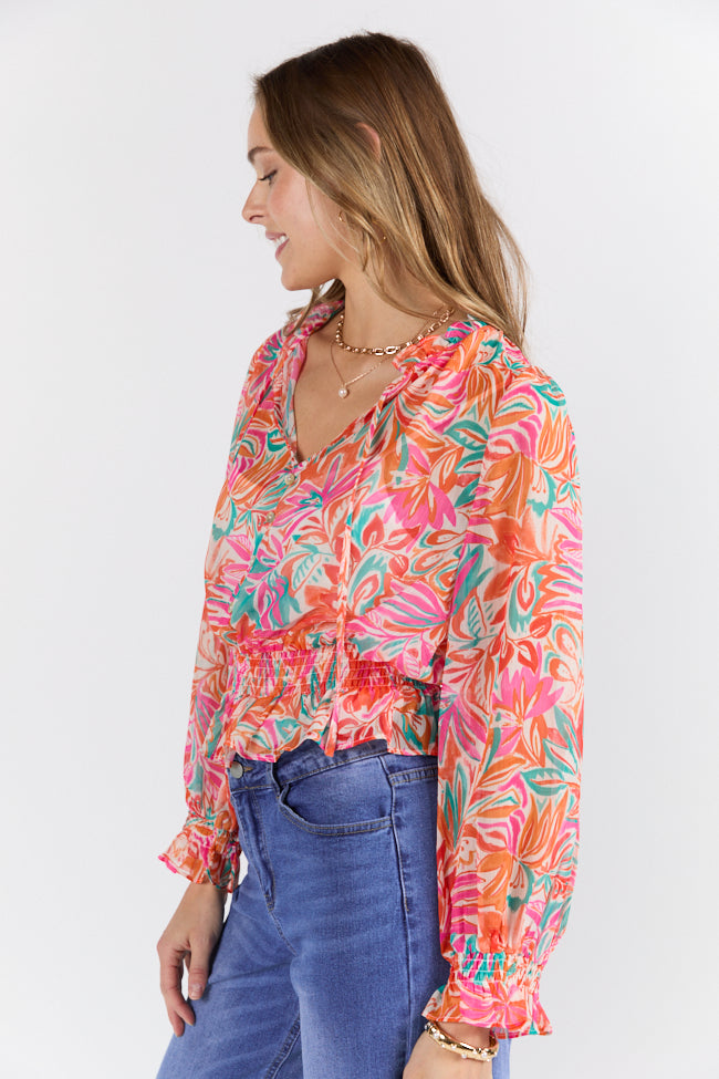 Take Me To The Tropics Multi Print Blouse With Cami Lining FINAL SALE - Image 4
