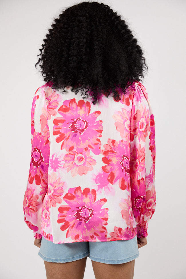 I've Been Waiting Rose Floral Satin Button Down Blouse FINAL SALE - Image 5