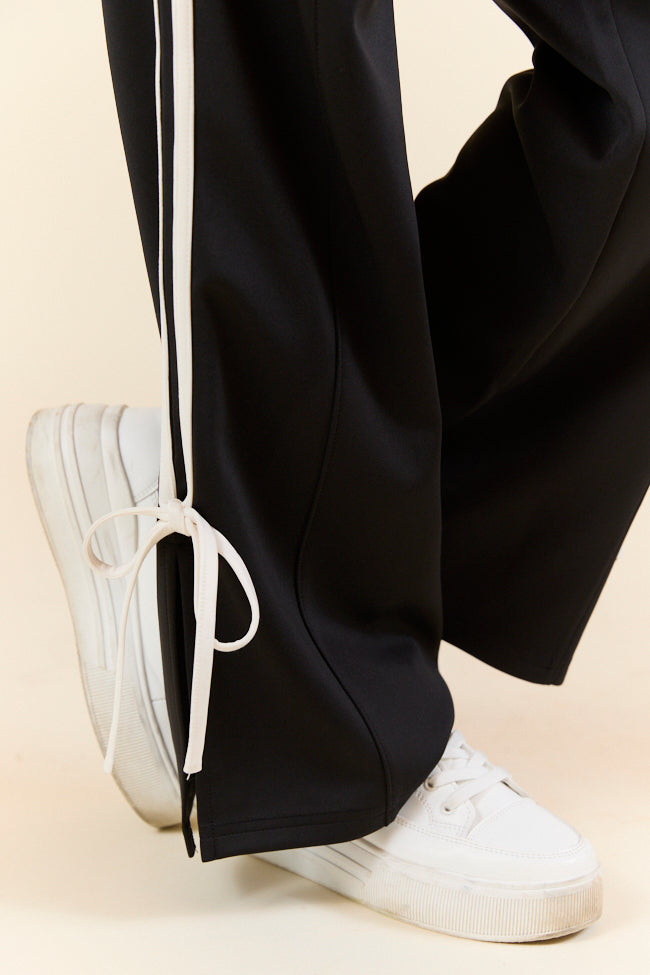 Push The Limits Black Bow Detail Track Pants FINAL SALE - Image 2