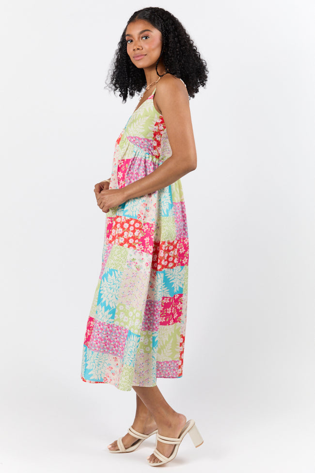 Pieces That Complete Me Multi Patchwork Babydoll Midi Dress FINAL SALE - Image 4