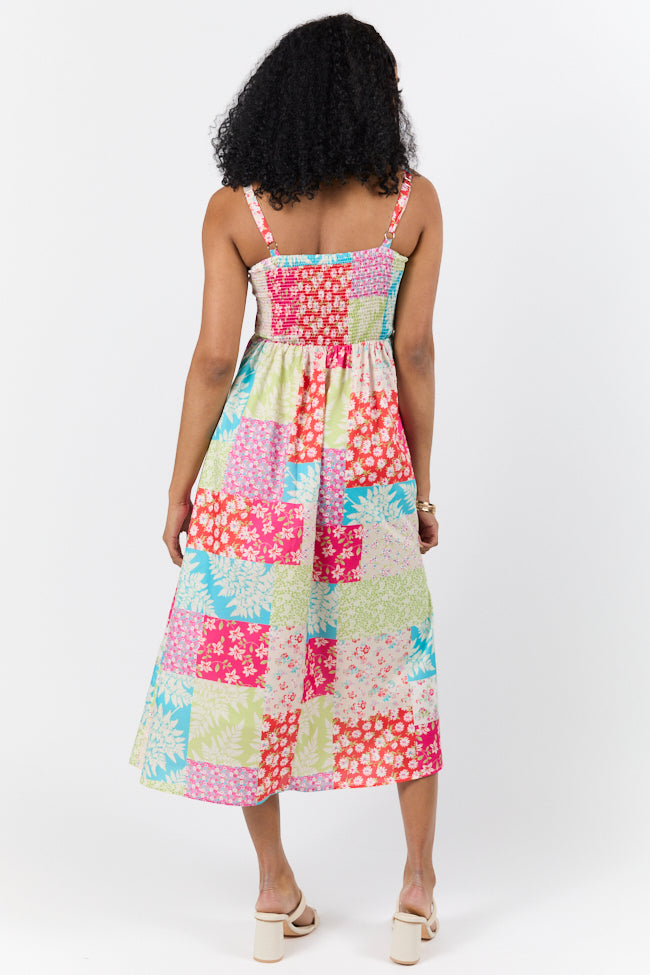 Pieces That Complete Me Multi Patchwork Babydoll Midi Dress FINAL SALE - Image 6