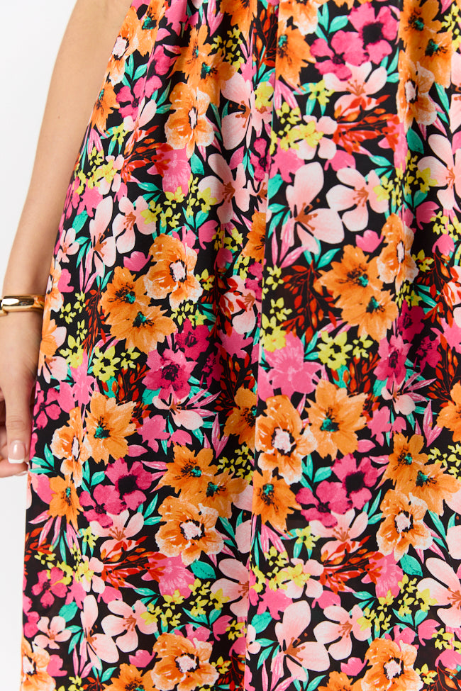 Waterside Elegance Multi Floral Halter Neck Maxi Dress FINAL SALE - Image 4