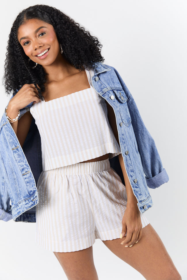 Can't Convince Me Ivory and Taupe Striped Woven Set FINAL SALE - Image 2