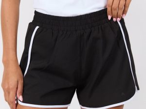 On The Move Black and White Running Shorts With Contrast Trim FINAL SALE