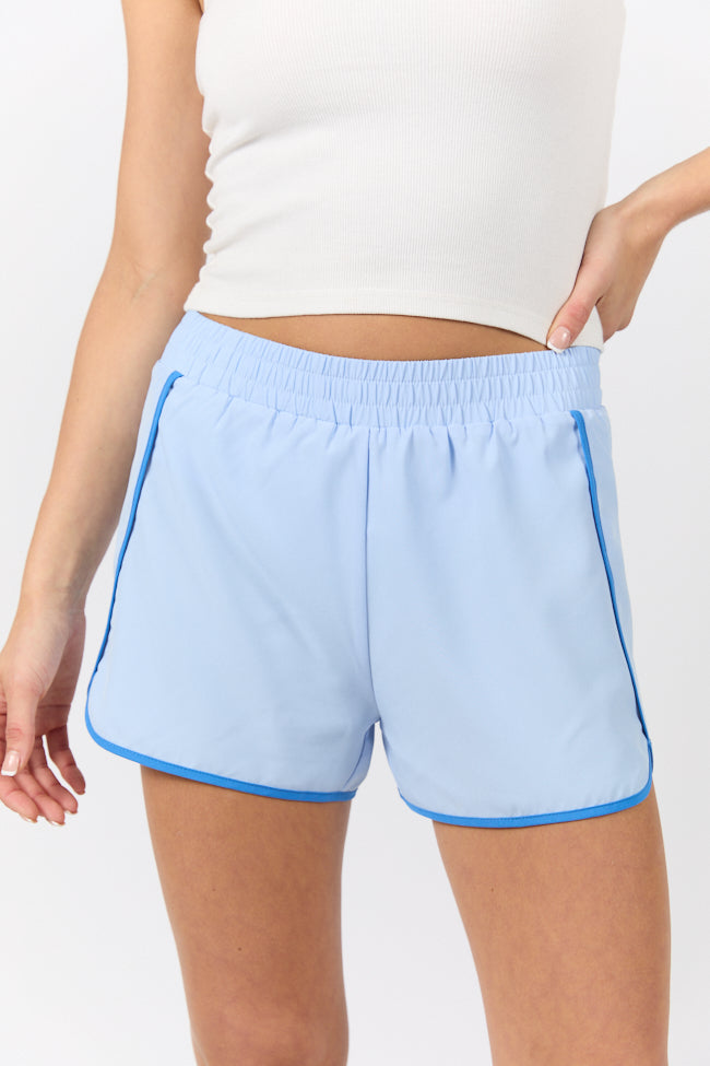 On The Move Blue Running Shorts With Contrast Trim FINAL SALE