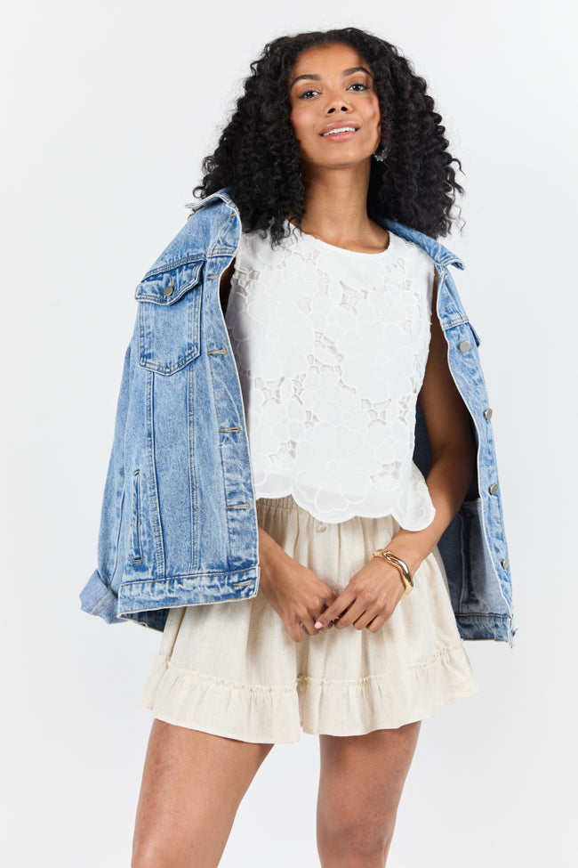 Right Through Me Ivory Eyelet Tank FINAL SALE