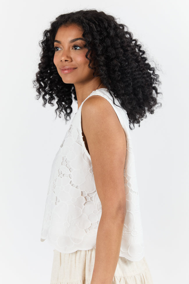 Right Through Me Ivory Eyelet Tank FINAL SALE - Image 5