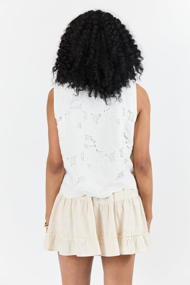 Right Through Me Ivory Eyelet Tank FINAL SALE - Image 6