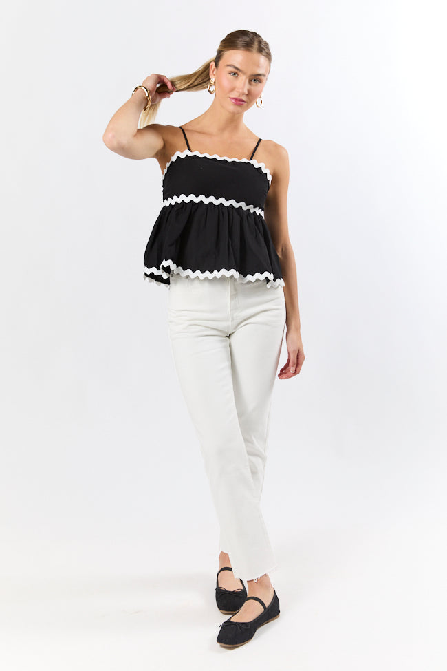 Heartfelt Moment Black and Ivory Rick Rack Trim Tank FINAL SALE - Image 2