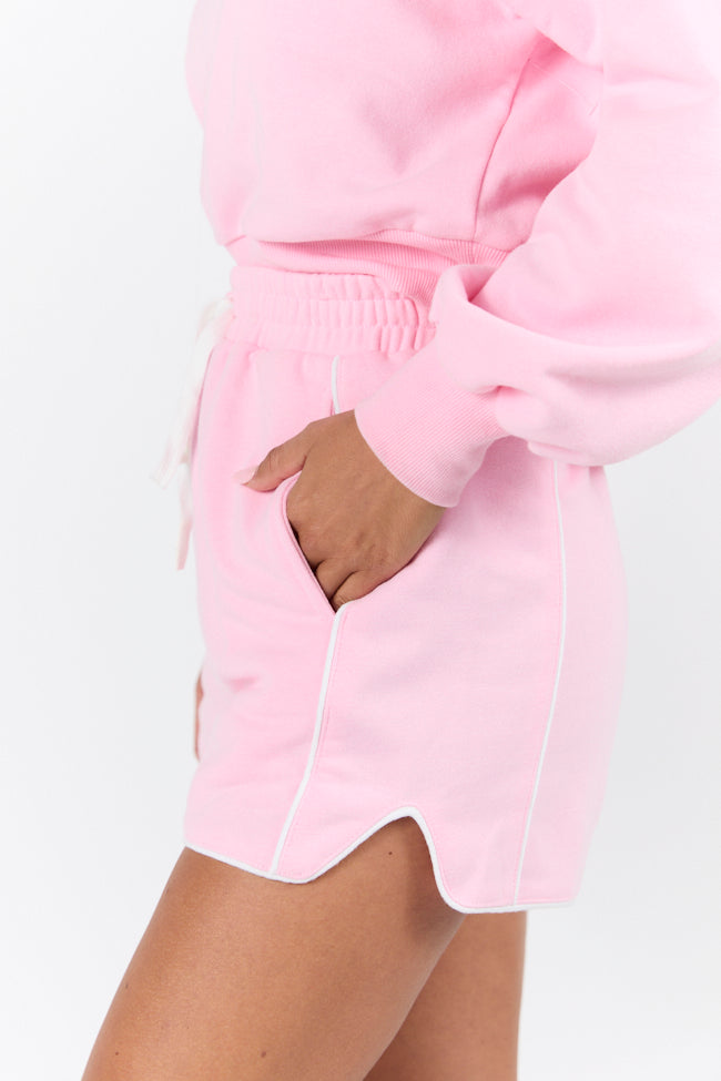 Baseline Pink Piped Lounge Shorts FINAL SALE - Image 3