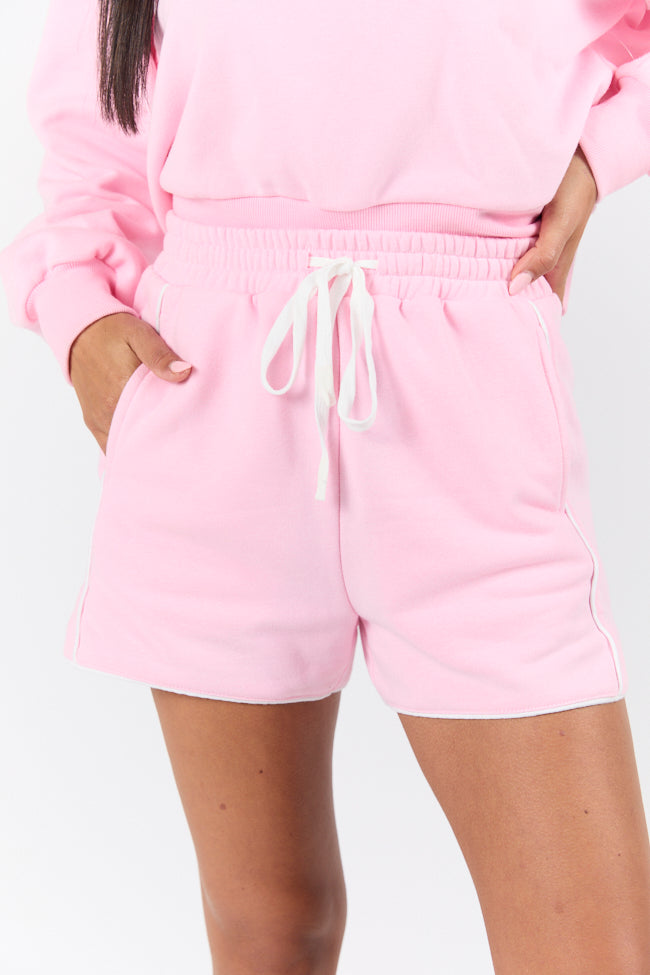 Baseline Pink Piped Lounge Shorts FINAL SALE