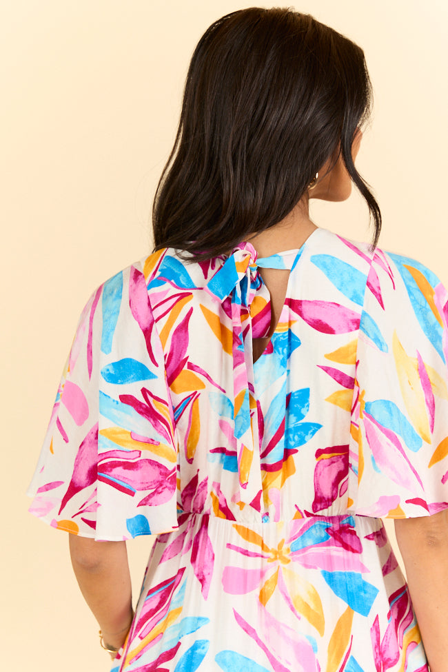 In The Wildflowers Multi Color Short Sleeve V-neck Maxi Dress FINAL SALE - Image 5