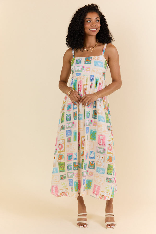 World Traveler Stamp Print Midi Dress FINAL SALE - Image 2
