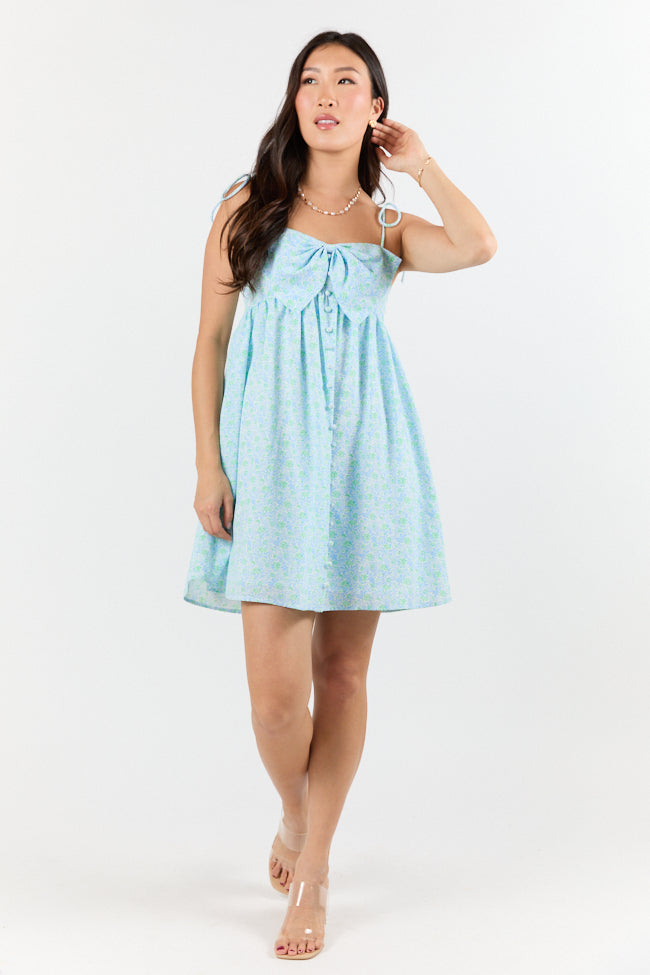 Blooming Bow Detail Multi Floral Mini Dress FINAL SALE - Image 4