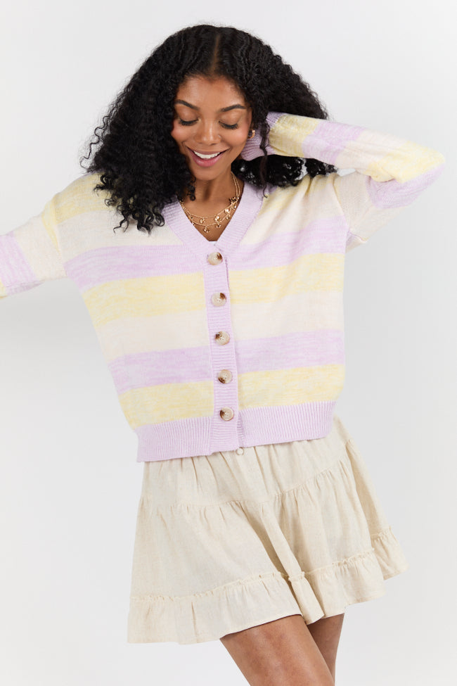 Simple Request Purple Multi Striped Cardigan FINAL SALE