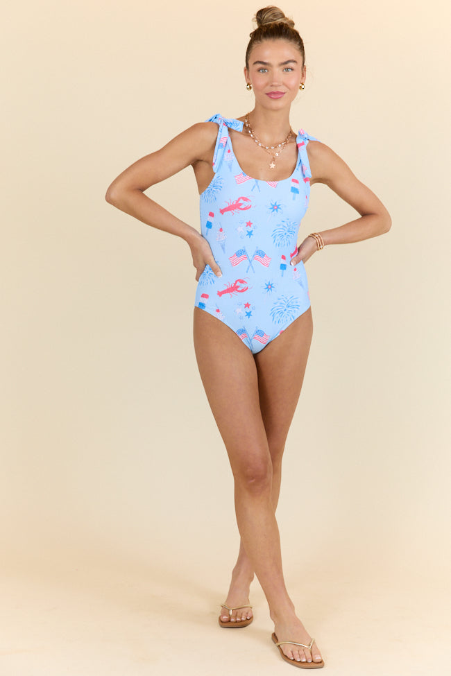 Stateside Swim Club Blue Patriotic Icon One Piece Swimsuit FINAL SALE - Image 8
