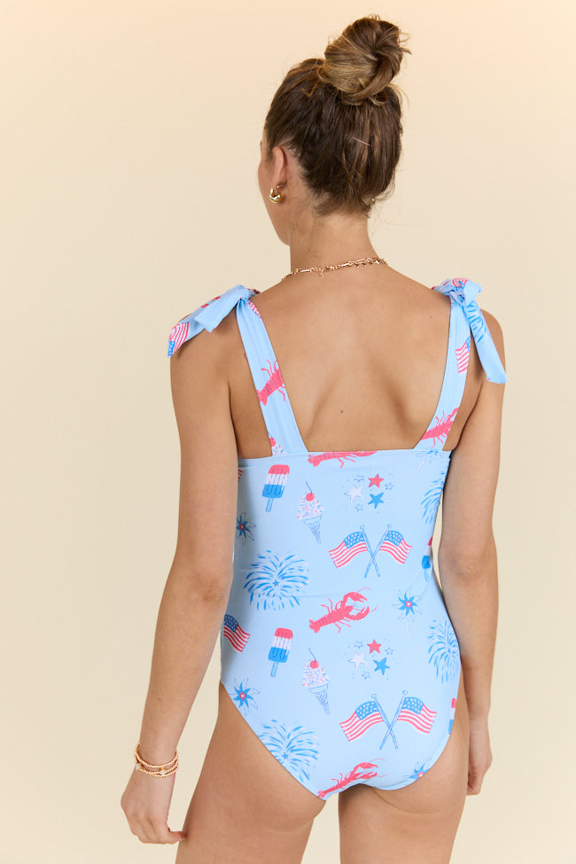 Stateside Swim Club Blue Patriotic Icon One Piece Swimsuit FINAL SALE - Image 11