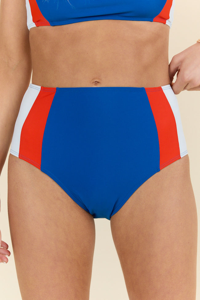 Rock The Boat Red and Blue Colorblock Bikini Bottoms FINAL SALE - Image 6