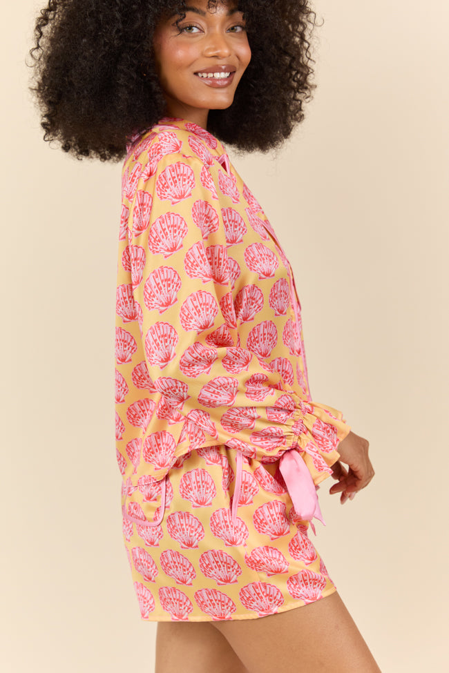 Seashell Serenity Satin Pajama Top FINAL SALE - Image 3