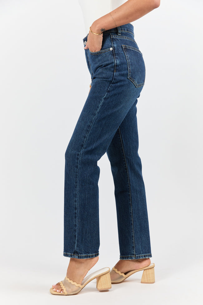 Millie Dark Wash Straight Leg Jeans FINAL SALE - Image 3