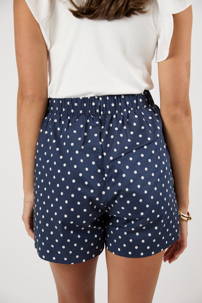 Enchanted Moments Navy Polka Dot Bow Shorts FINAL SALE - Image 5