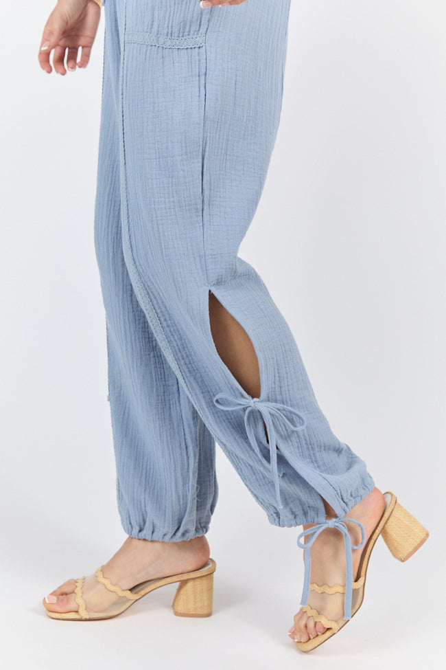 Sky High Blue Gauze Harem Pull On Pants FINAL SALE