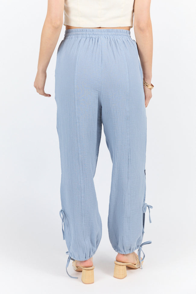 Sky High Blue Gauze Harem Pull On Pants FINAL SALE - Image 5