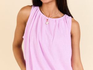 Nothing In My Way Lavender Bubble Hem Knit Tank Top FINAL SALE