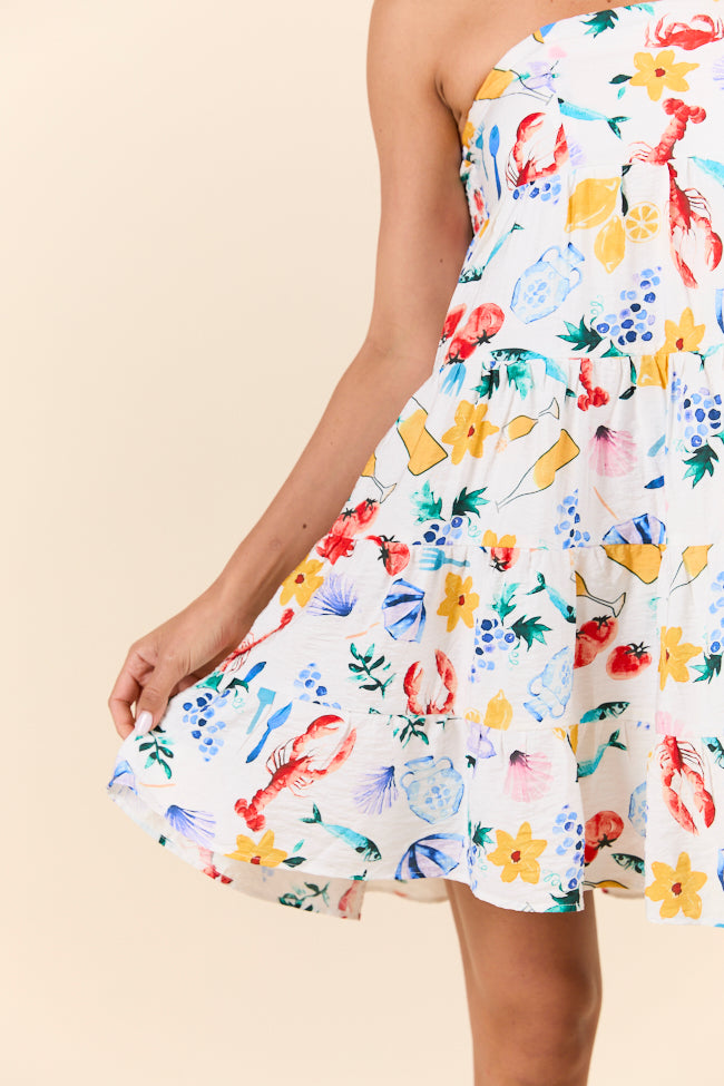 Sweet Thing Summer Girl Dinner Strapless Printed Mini Dress FINAL SALE - Image 3