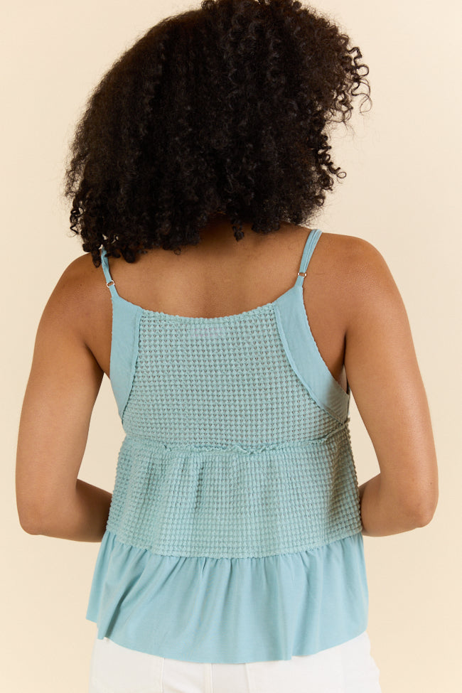 Plain And Simple Blue Knit Tank FINAL SALE - Image 5
