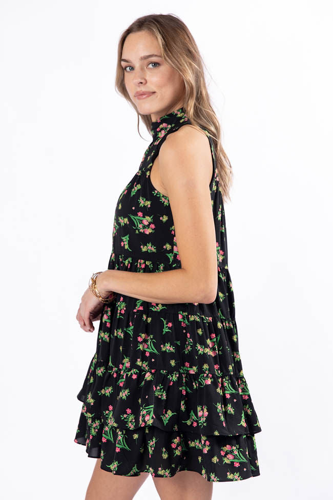 Called It Black Floral Print Mini Dress FINAL SALE - Image 4
