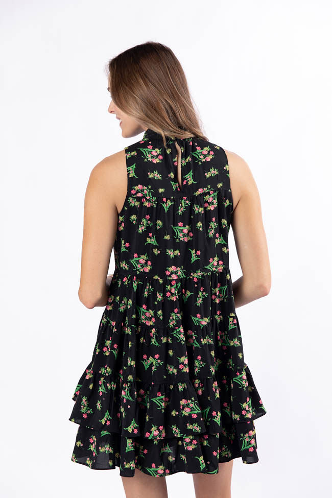 Called It Black Floral Print Mini Dress FINAL SALE - Image 6